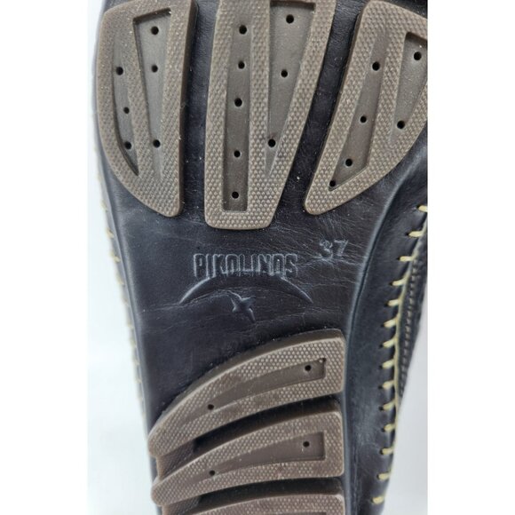 NEW Pikolinos Black Leather Slip-On Moccasin Shoes Women's Size 7 M Spain Made - Picture 12 of 13